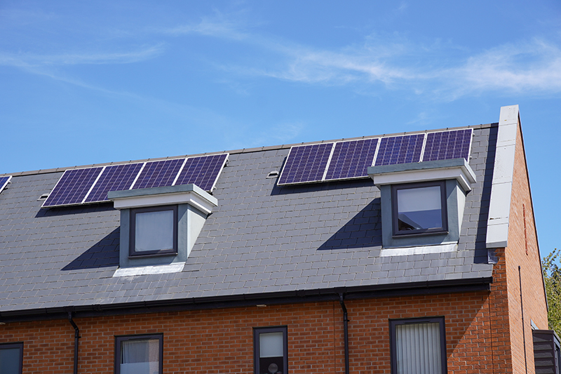 UK Roof with 2 sets of solar panels